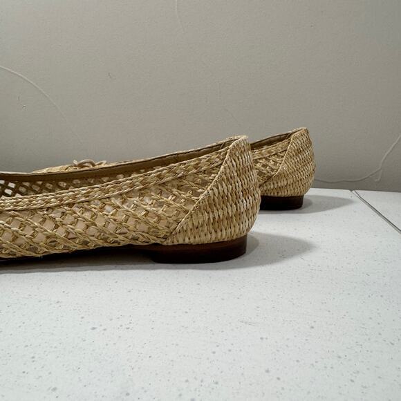 Sam Edelman Ballet Flats Women's 7.5 Woven Raffia Bow Beach Boho - Picture 8 of 16